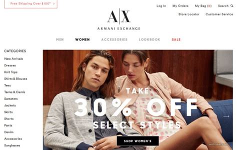 armani exchange website.